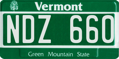 VT license plate NDZ660