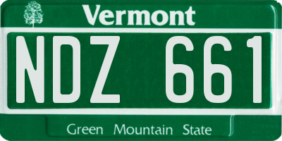 VT license plate NDZ661