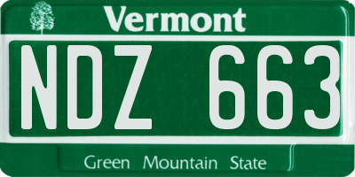 VT license plate NDZ663