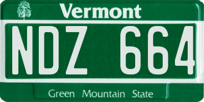 VT license plate NDZ664