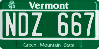 VT license plate NDZ667