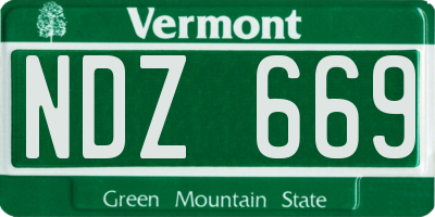 VT license plate NDZ669