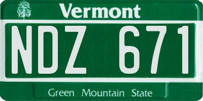 VT license plate NDZ671