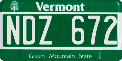 VT license plate NDZ672