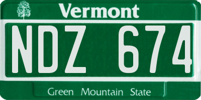 VT license plate NDZ674