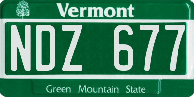 VT license plate NDZ677