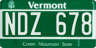 VT license plate NDZ678