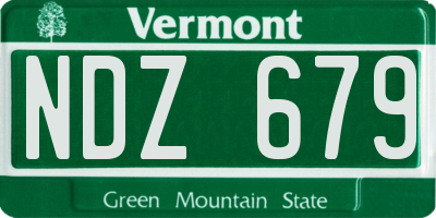 VT license plate NDZ679