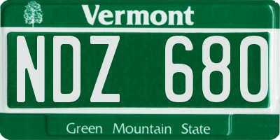 VT license plate NDZ680