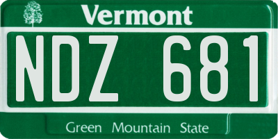 VT license plate NDZ681