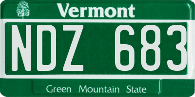 VT license plate NDZ683