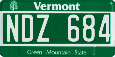 VT license plate NDZ684