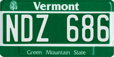 VT license plate NDZ686