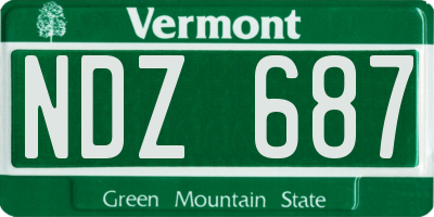 VT license plate NDZ687