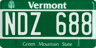 VT license plate NDZ688