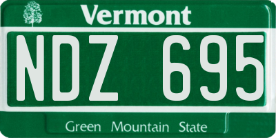 VT license plate NDZ695