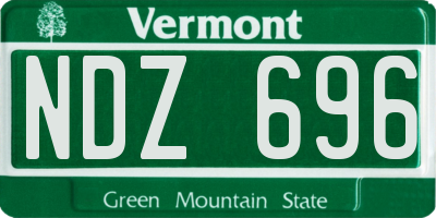 VT license plate NDZ696