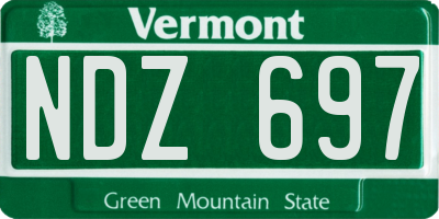 VT license plate NDZ697