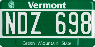 VT license plate NDZ698