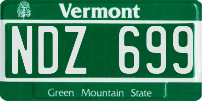 VT license plate NDZ699