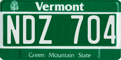 VT license plate NDZ704