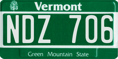 VT license plate NDZ706