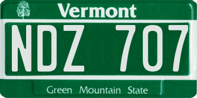 VT license plate NDZ707