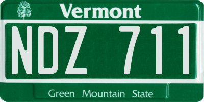 VT license plate NDZ711