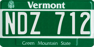 VT license plate NDZ712