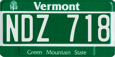 VT license plate NDZ718