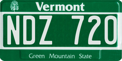 VT license plate NDZ720