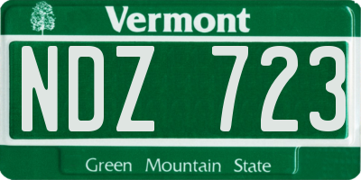 VT license plate NDZ723