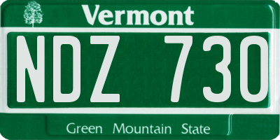 VT license plate NDZ730