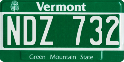 VT license plate NDZ732