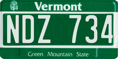VT license plate NDZ734