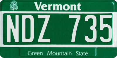 VT license plate NDZ735