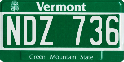 VT license plate NDZ736