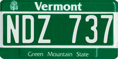 VT license plate NDZ737