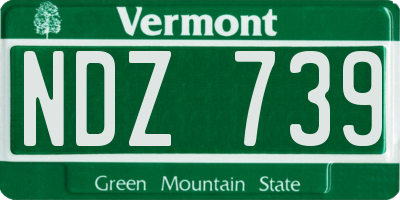 VT license plate NDZ739