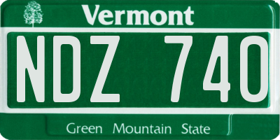 VT license plate NDZ740