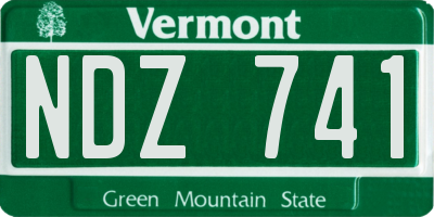 VT license plate NDZ741