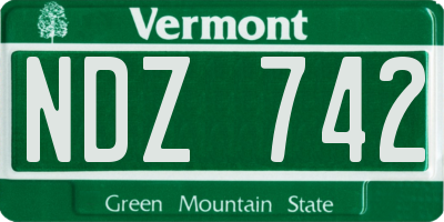 VT license plate NDZ742