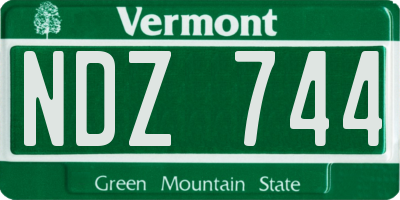 VT license plate NDZ744