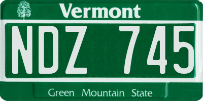 VT license plate NDZ745