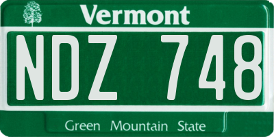 VT license plate NDZ748