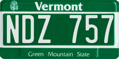VT license plate NDZ757
