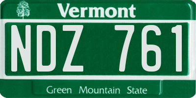 VT license plate NDZ761
