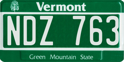 VT license plate NDZ763