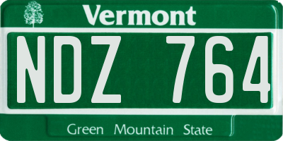 VT license plate NDZ764