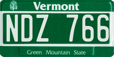 VT license plate NDZ766